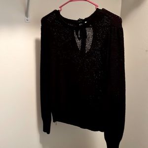 Black sweater with lace tie in the back